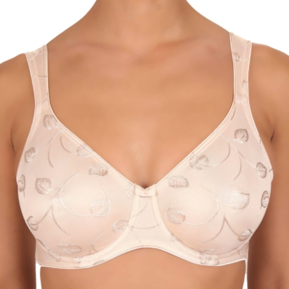 Felina 646 Seamless Underwire Unpadded White Bra Leaves 36F 36DDD Lingerie - Picture 2 of 7